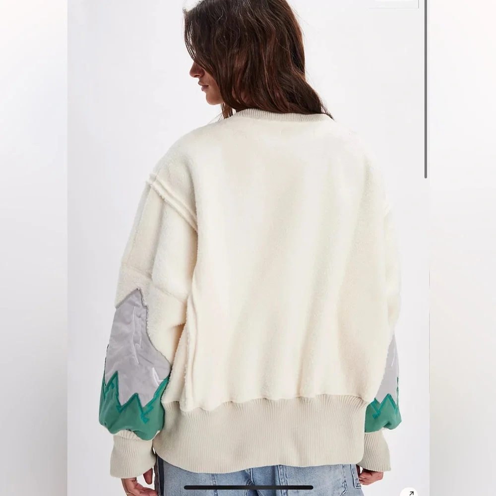 Free People Tricia Fix Camden Mountain Scene Fleece Sweatshirt - Picture 2 of 6